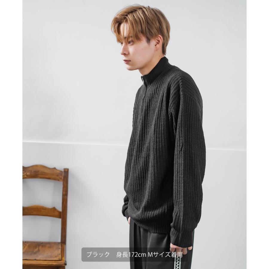 improves ニットセーター メンズ レディース ハーフジップ