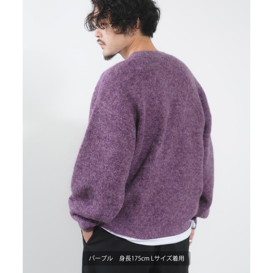 ニットカーディガン メンズ クルーネック ブークレニット 長袖 トップス オーバーサイズ ビッグサイズ 大きいサイズ ゆったり カジュアル シンプル アメカジ | improves | 16