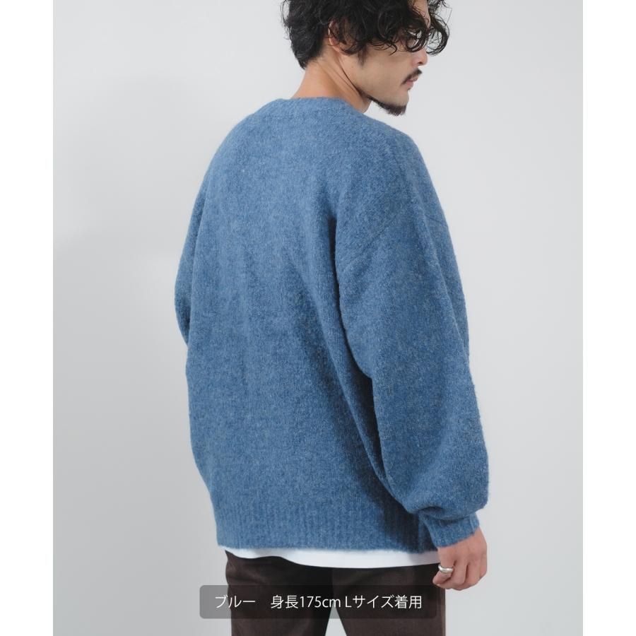 ニットカーディガン メンズ クルーネック ブークレニット 長袖 トップス オーバーサイズ ビッグサイズ 大きいサイズ ゆったり カジュアル シンプル アメカジ | improves | 19