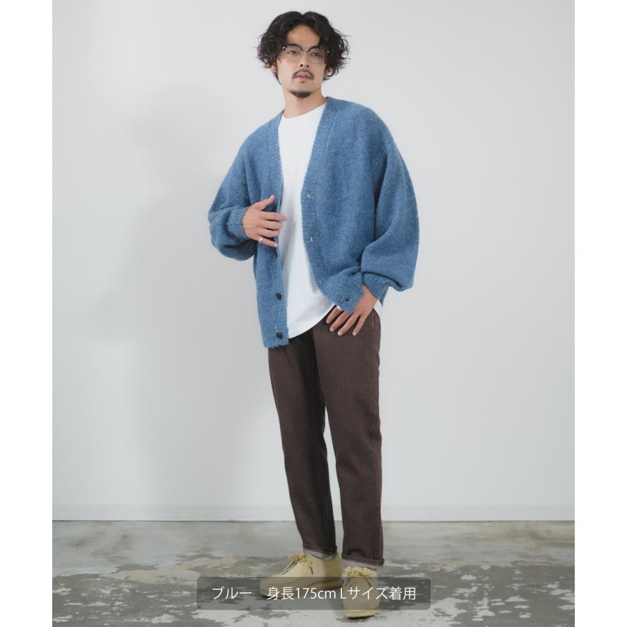 ニットカーディガン メンズ クルーネック ブークレニット 長袖 トップス オーバーサイズ ビッグサイズ 大きいサイズ ゆったり カジュアル シンプル アメカジ | improves | 20