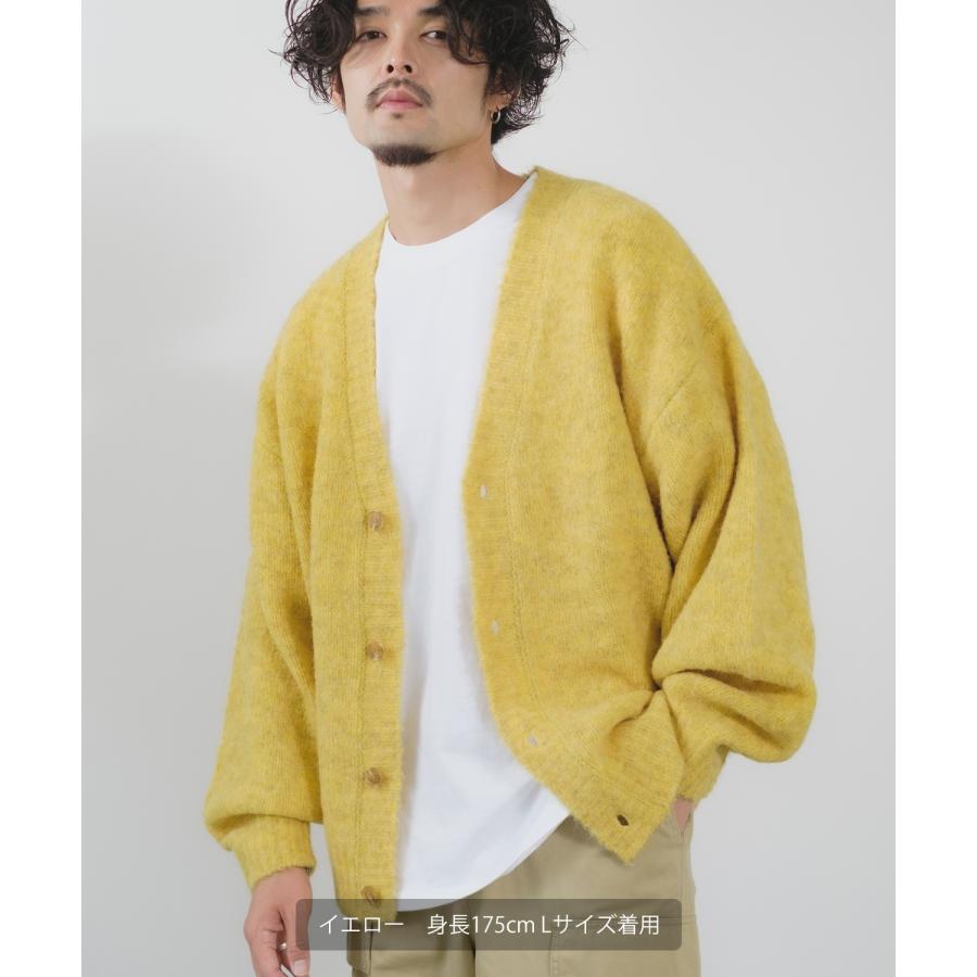 ニットカーディガン メンズ クルーネック ブークレニット 長袖 トップス オーバーサイズ ビッグサイズ 大きいサイズ ゆったり カジュアル シンプル アメカジ | improves | 21