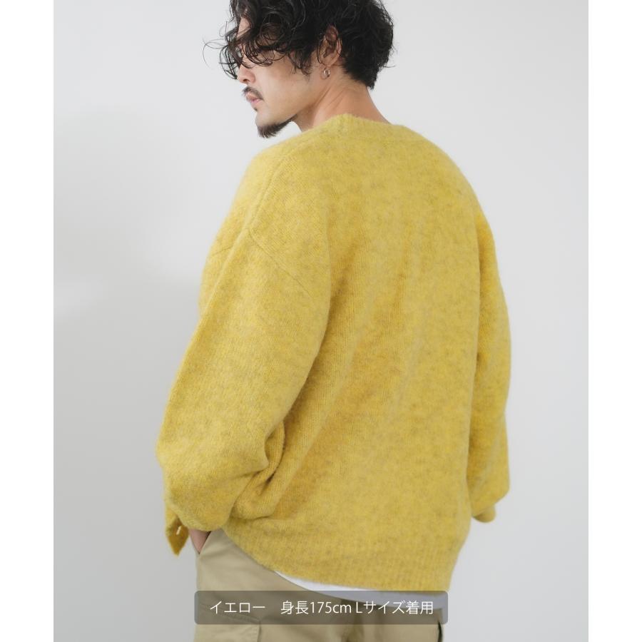 ニットカーディガン メンズ クルーネック ブークレニット 長袖 トップス オーバーサイズ ビッグサイズ 大きいサイズ ゆったり カジュアル シンプル アメカジ | improves | 22