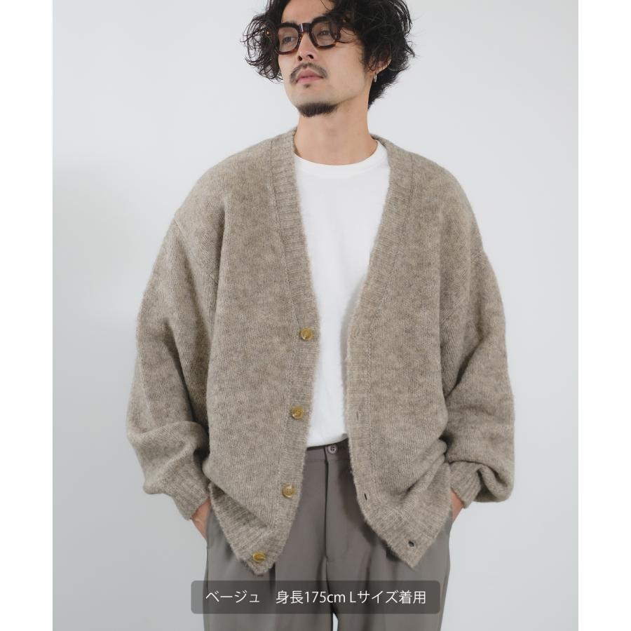 ニットカーディガン メンズ クルーネック ブークレニット 長袖 トップス オーバーサイズ ビッグサイズ 大きいサイズ ゆったり カジュアル シンプル アメカジ | improves | 10