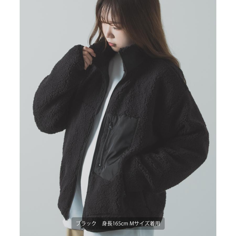 ボアジャケット メンズ UAU ワオ スタンドカラー ブルゾン アウター オーバーサイズ 大きめ アウトドア カジュアル ストリート 韓国ファッション スケーター | improves | 15