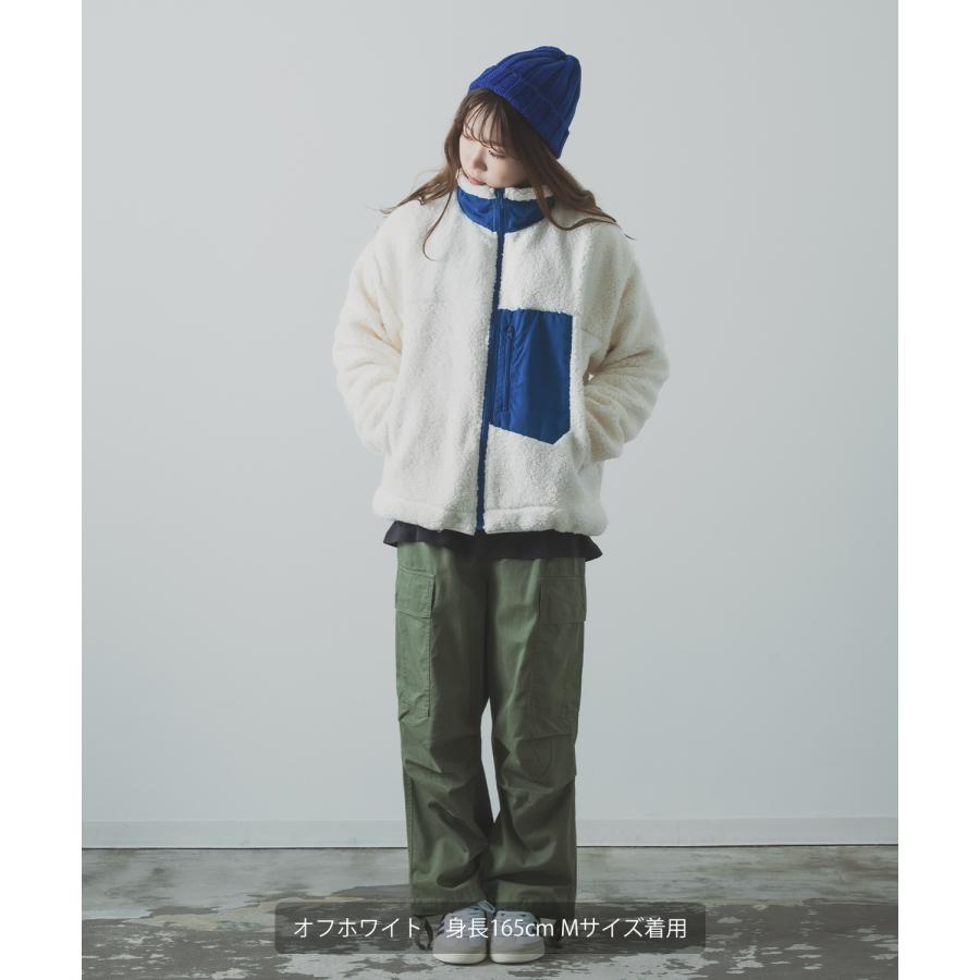 ボアジャケット メンズ UAU ワオ スタンドカラー ブルゾン アウター オーバーサイズ 大きめ アウトドア カジュアル ストリート 韓国ファッション スケーター | improves | 05