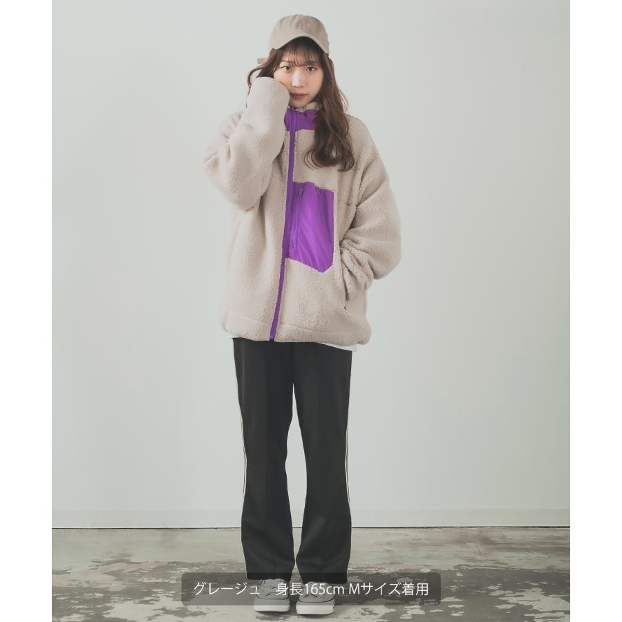 ボアジャケット メンズ UAU ワオ スタンドカラー ブルゾン アウター オーバーサイズ 大きめ アウトドア カジュアル ストリート 韓国ファッション スケーター | improves | 12