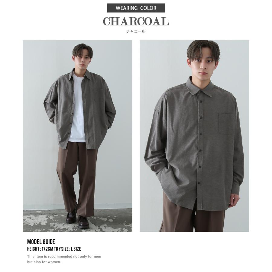 シャツ メンズ NULL ヌル ストライプシャツ 無地シャツ 長袖シャツ レギュラーカラー ゆったり 大きいサイズ きれいめ シンプル カジュアル ストリート 韓国 | improves | 20