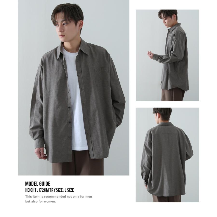 シャツ メンズ NULL ヌル ストライプシャツ 無地シャツ 長袖シャツ レギュラーカラー ゆったり 大きいサイズ きれいめ シンプル カジュアル ストリート 韓国 | improves | 21