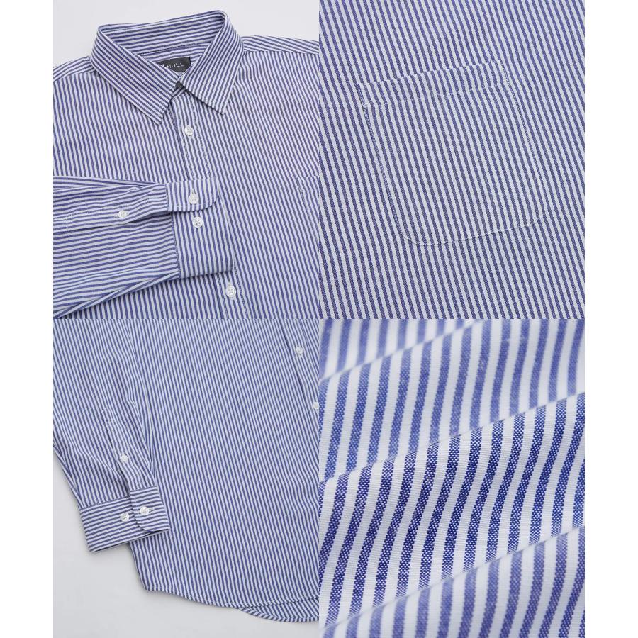 シャツ メンズ NULL ヌル ストライプシャツ 無地シャツ 長袖シャツ レギュラーカラー ゆったり 大きいサイズ きれいめ シンプル カジュアル ストリート 韓国 | improves | 25