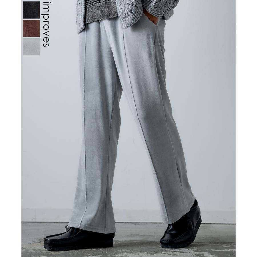 ベロアパンツ メンズ  UAU ワオ ストレート イージーパンツ ワンマイルウェア カジュアル ストリート 韓国ファッション 古着MIX レトロ | improves