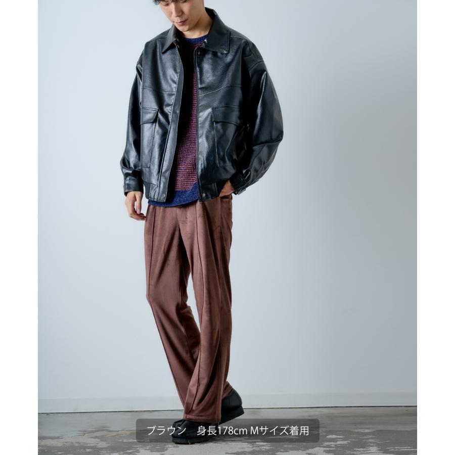 ベロアパンツ メンズ  UAU ワオ ストレート イージーパンツ ワンマイルウェア カジュアル ストリート 韓国ファッション 古着MIX レトロ | improves | 14