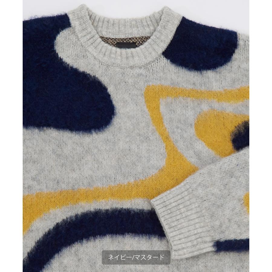 ニットセーター メンズ クルーネック マーブル柄 シャギーニット トップス ゆったり アメカジ カジュアル ストリート 韓国ファッション 古着MIX きれいめ | improves | 13