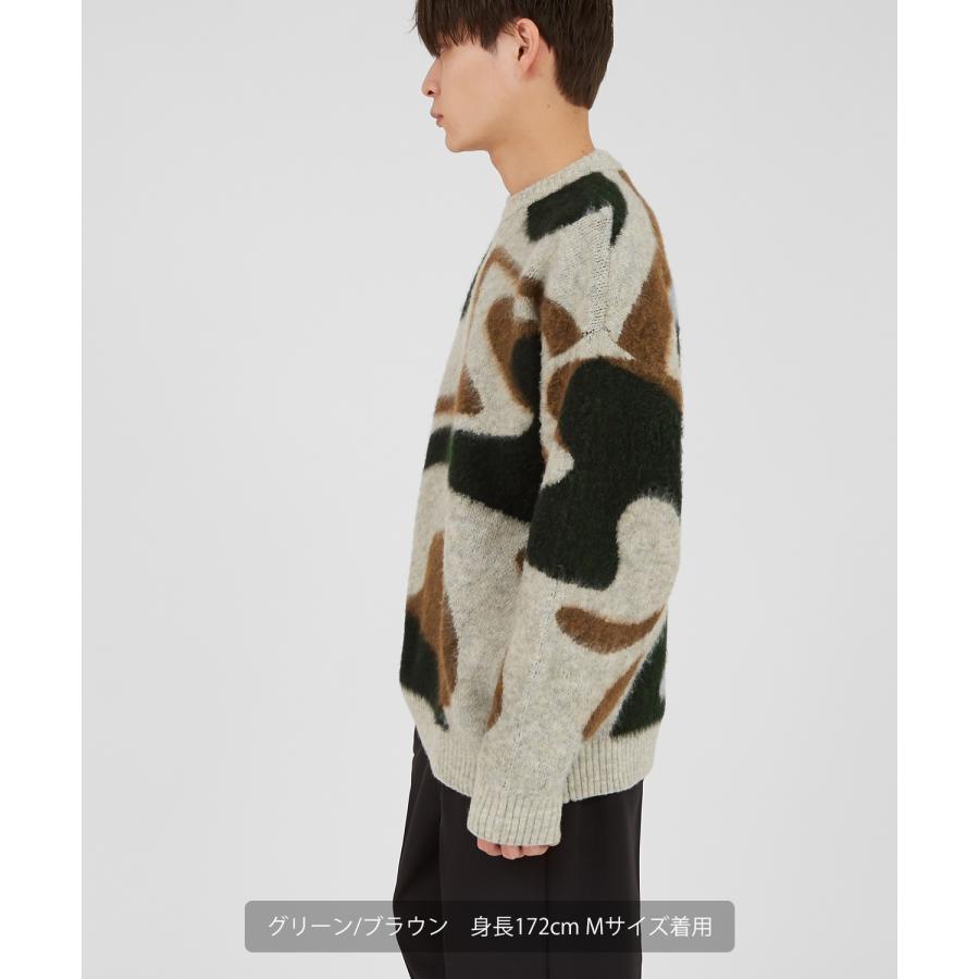 ニットセーター メンズ クルーネック マーブル柄 シャギーニット トップス ゆったり アメカジ カジュアル ストリート 韓国ファッション 古着MIX きれいめ | improves | 04