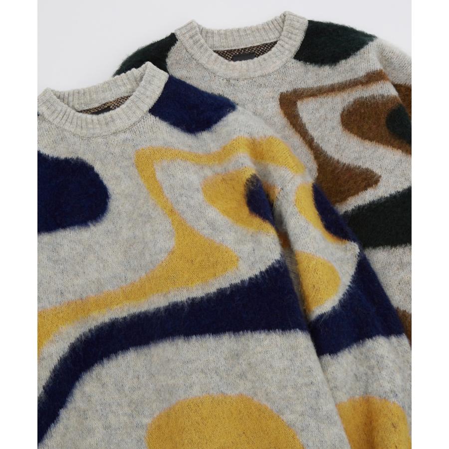 ニットセーター メンズ クルーネック マーブル柄 シャギーニット トップス ゆったり アメカジ カジュアル ストリート 韓国ファッション 古着MIX きれいめ | improves | 11