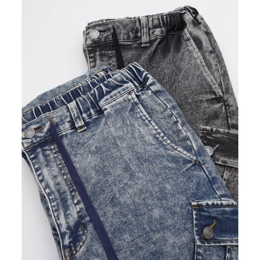 カーゴパンツ メンズ NULL ヌル スキニー スリム ストレッチ デニム ジーンズ パンツ ミリタリーパンツ イージーパンツ ケミカルウォッシュ 細身 韓国 | improves | 12