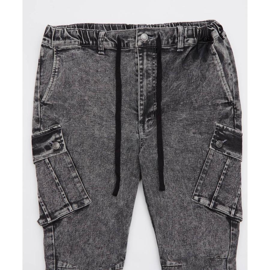 カーゴパンツ メンズ NULL ヌル スキニー スリム ストレッチ デニム ジーンズ パンツ ミリタリーパンツ イージーパンツ ケミカルウォッシュ 細身 韓国 | improves | 13