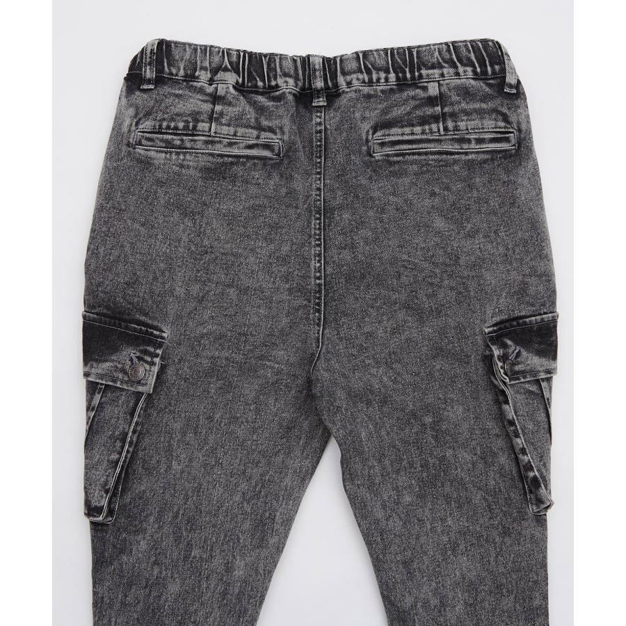 カーゴパンツ メンズ NULL ヌル スキニー スリム ストレッチ デニム ジーンズ パンツ ミリタリーパンツ イージーパンツ ケミカルウォッシュ 細身 韓国 | improves | 14