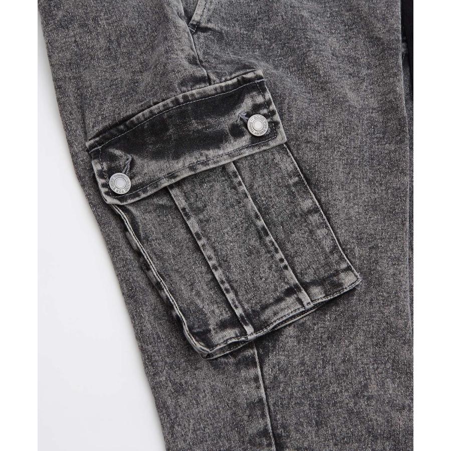 カーゴパンツ メンズ NULL ヌル スキニー スリム ストレッチ デニム ジーンズ パンツ ミリタリーパンツ イージーパンツ ケミカルウォッシュ 細身 韓国 | improves | 17