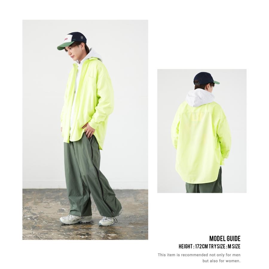 長袖シャツ メンズ NULL ヌル 無地 レギュラーカラー 速乾 接触冷感 イージーケア ビッグサイズ オーバーサイズ 大きめ アメカジ カジュアル ストリート 韓国 | improves | 21