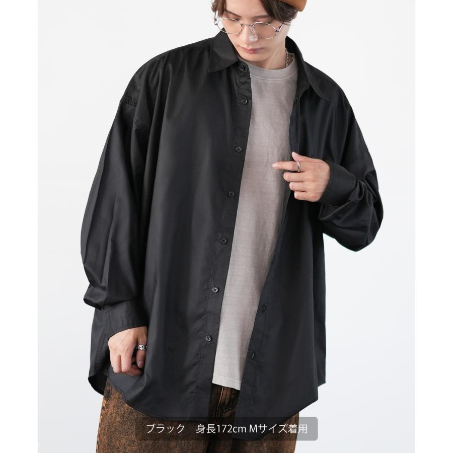 長袖シャツ メンズ NULL ヌル 無地 レギュラーカラー 速乾 接触冷感 イージーケア ビッグサイズ オーバーサイズ 大きめ アメカジ カジュアル ストリート 韓国 | improves | 11