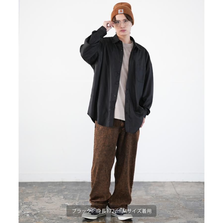 長袖シャツ メンズ NULL ヌル 無地 レギュラーカラー 速乾 接触冷感 イージーケア ビッグサイズ オーバーサイズ 大きめ アメカジ カジュアル ストリート 韓国 | improves | 13