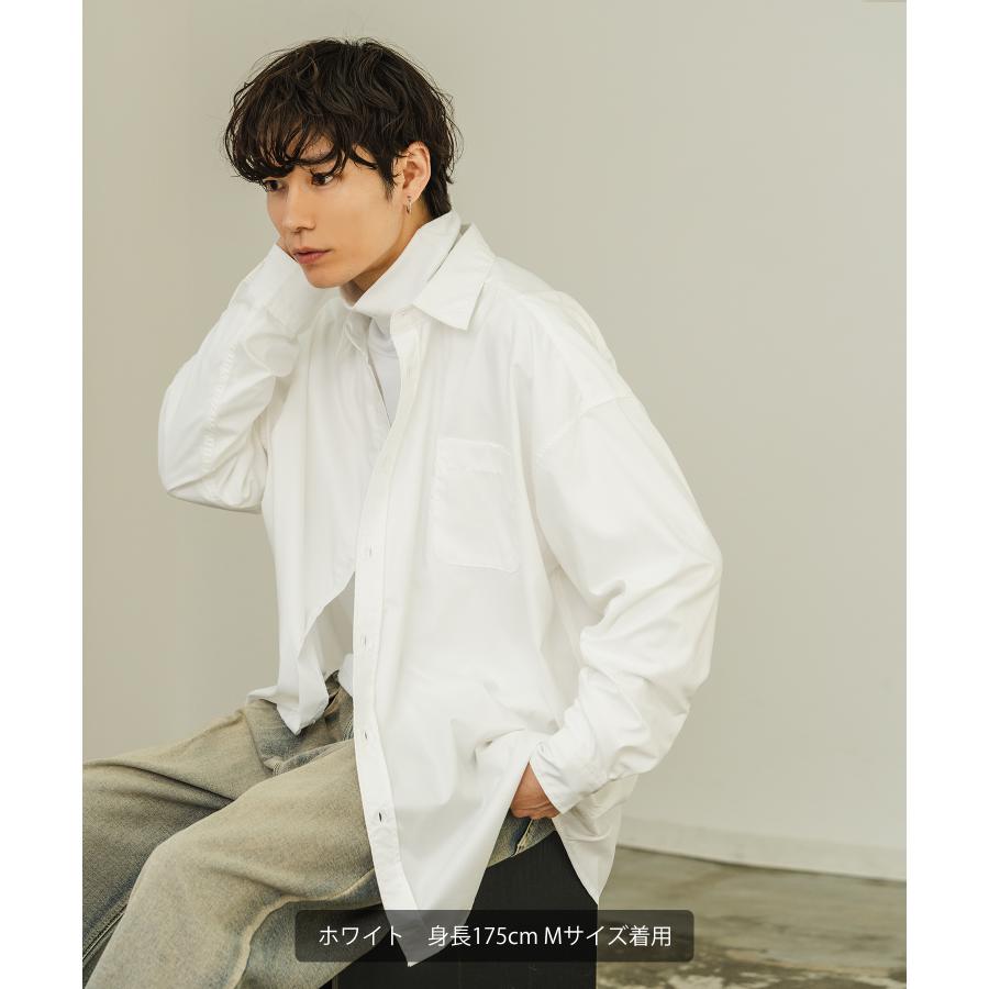 長袖シャツ メンズ NULL ヌル 無地 イージーケア ビッグサイズ オーバーサイズ 大きめ アメカジ カジュアル スケーター ストリート 古着MIX  韓国 | improves | 09