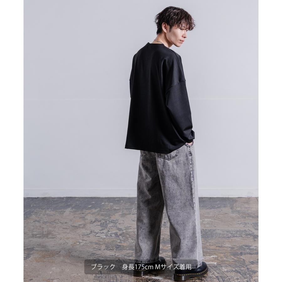 長袖Tシャツ メンズ NULL ヌル ポンチ ドルマンスリーブ フラワープリント カットソー ビッグサイズ オーバーサイズ 大きめ カジュアル ナチュラル モード 韓国 | improves | 13