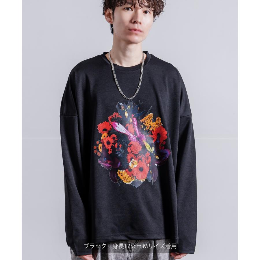 長袖Tシャツ メンズ NULL ヌル ポンチ ドルマンスリーブ フラワープリント カットソー ビッグサイズ オーバーサイズ 大きめ カジュアル ナチュラル モード 韓国 | improves | 09