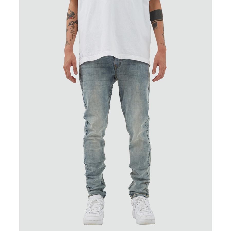 スキニーフィット 裾ジップ ブルーデニムパンツ メンズ | improves | 08