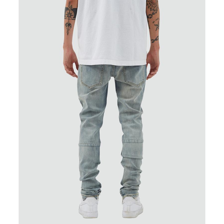 スキニーフィット 裾ジップ ブルーデニムパンツ メンズ | improves | 10