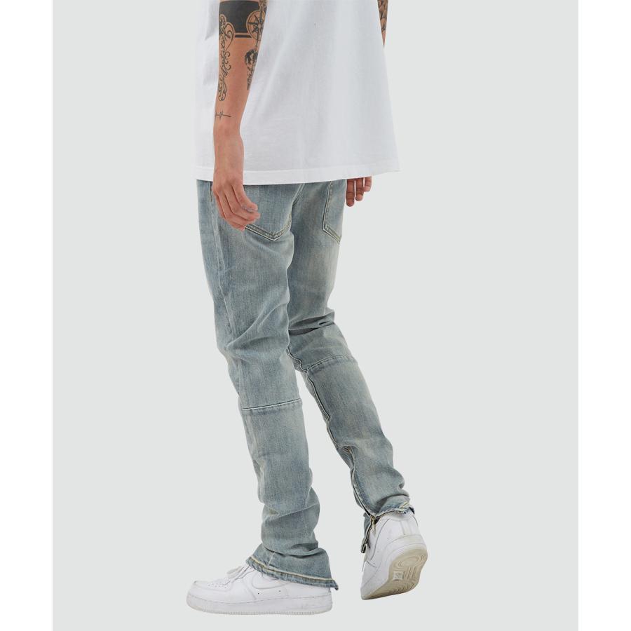 スキニーフィット 裾ジップ ブルーデニムパンツ メンズ | improves | 05