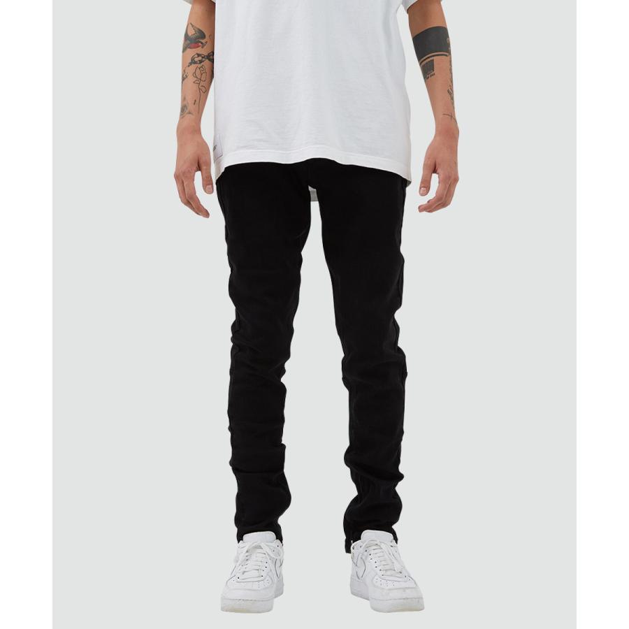 スキニーフィット 裾ジップ ブラックデニムパンツ メンズ | improves | 04