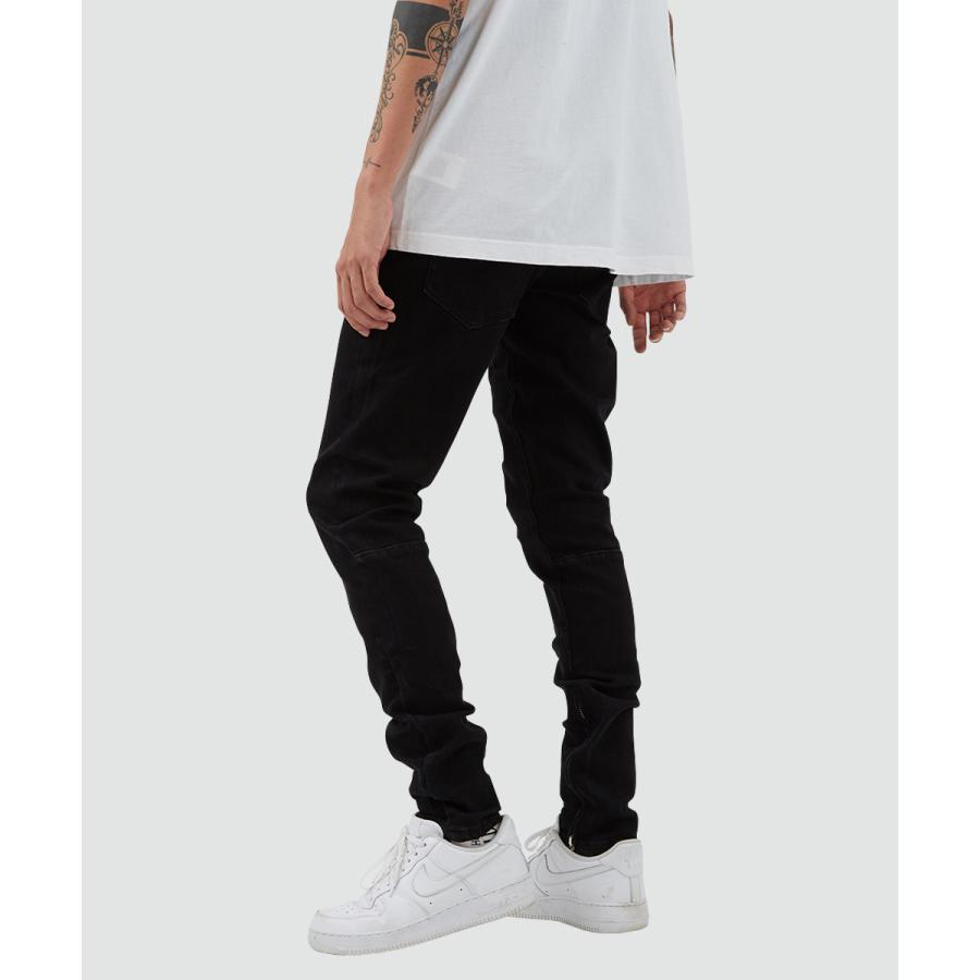 ブラック スリムフィット パンツ ジッパーポケット付き34inch