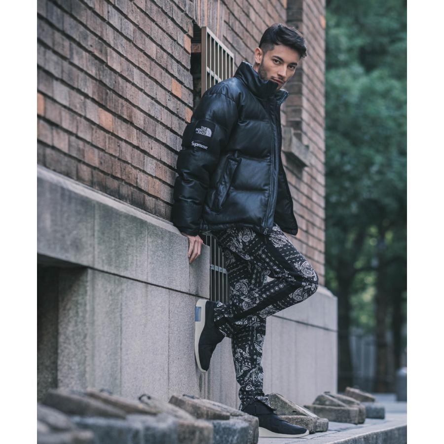 スリムフィット 裾ジップ ペイズリー サイドライン ジャージパンツ メンズ | improves | 01