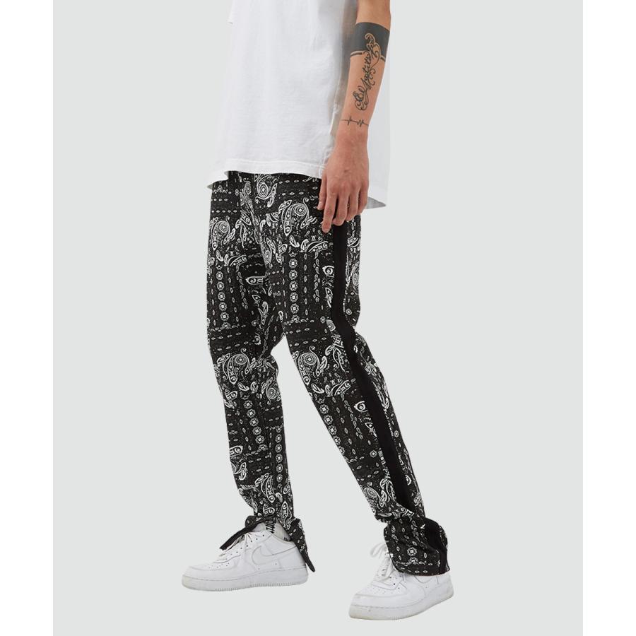 スリムフィット 裾ジップ ペイズリー サイドライン ジャージパンツ メンズ | improves | 04