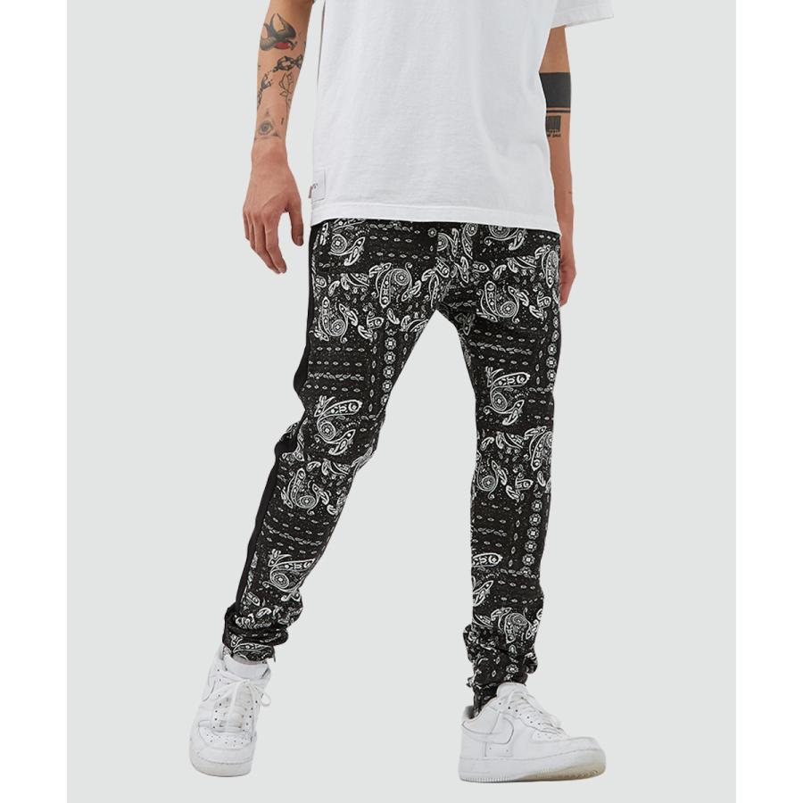 スリムフィット 裾ジップ ペイズリー サイドライン ジャージパンツ メンズ | improves | 05
