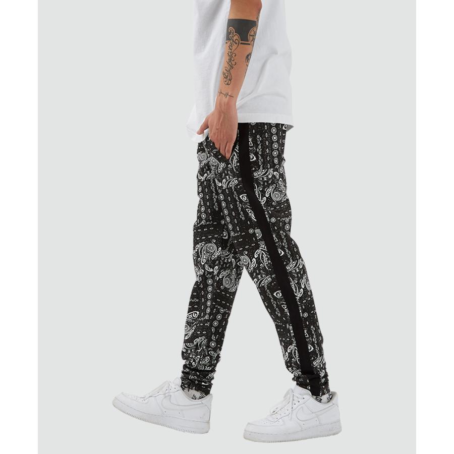 スリムフィット 裾ジップ ペイズリー サイドライン ジャージパンツ メンズ | improves | 07