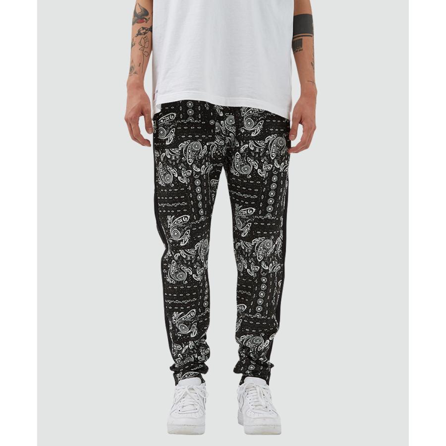 スリムフィット 裾ジップ ペイズリー サイドライン ジャージパンツ メンズ | improves | 08
