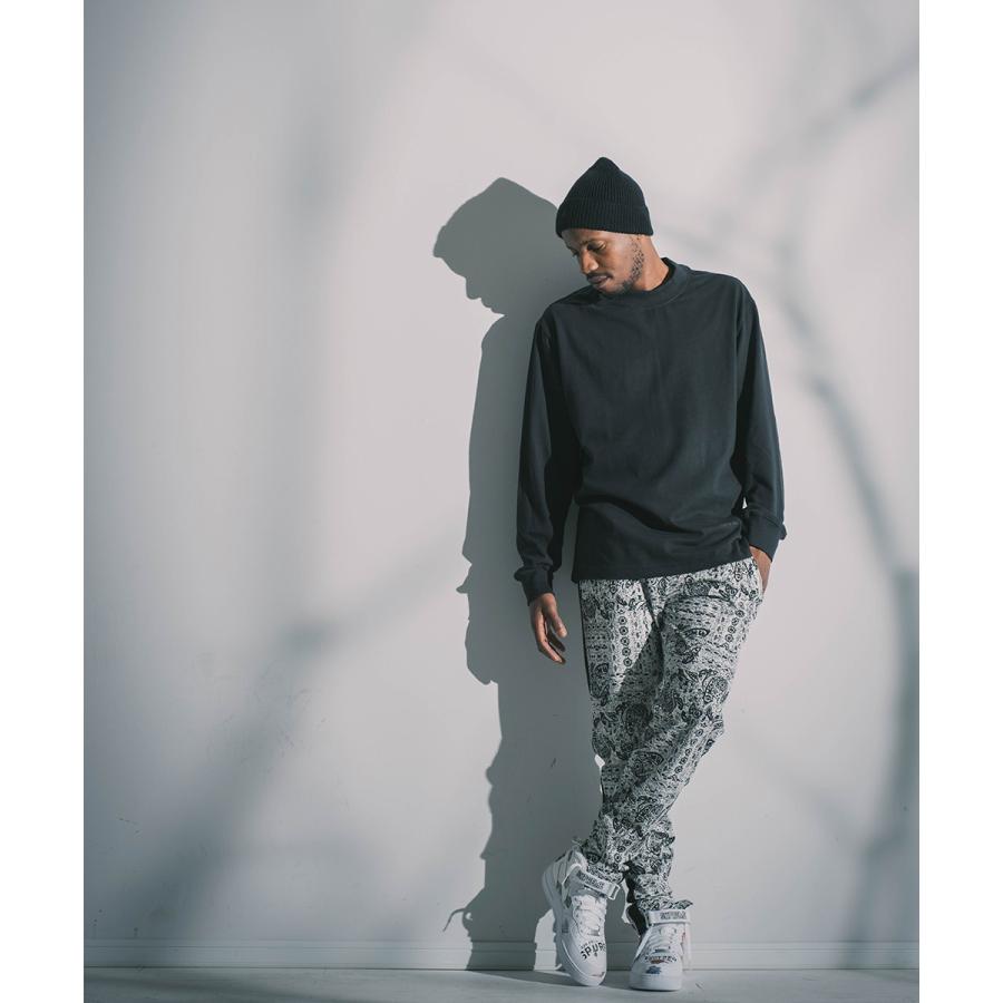 スリムフィット 裾ジップ ペイズリー サイドライン ジャージパンツ メンズ | improves | 01