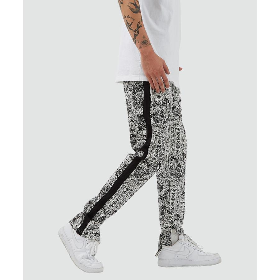 スリムフィット 裾ジップ ペイズリー サイドライン ジャージパンツ メンズ | improves | 03