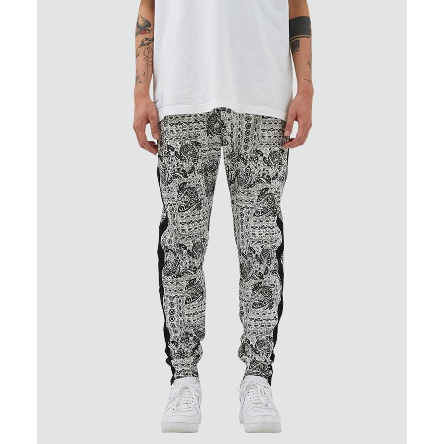 スリムフィット 裾ジップ ペイズリー サイドライン ジャージパンツ メンズ | improves | 07