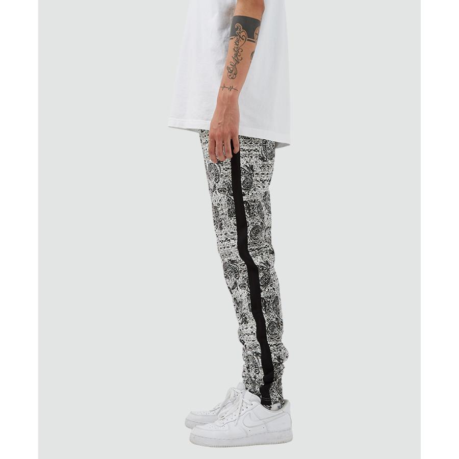 スリムフィット 裾ジップ ペイズリー サイドライン ジャージパンツ メンズ | improves | 08