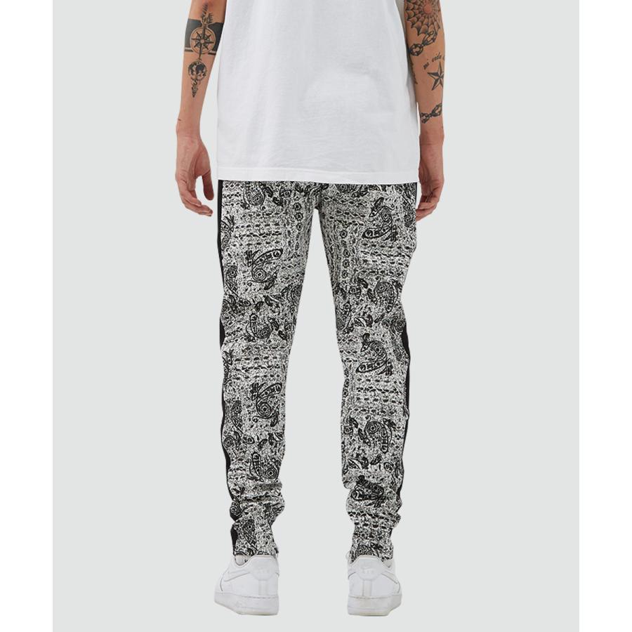 スリムフィット 裾ジップ ペイズリー サイドライン ジャージパンツ メンズ | improves | 09