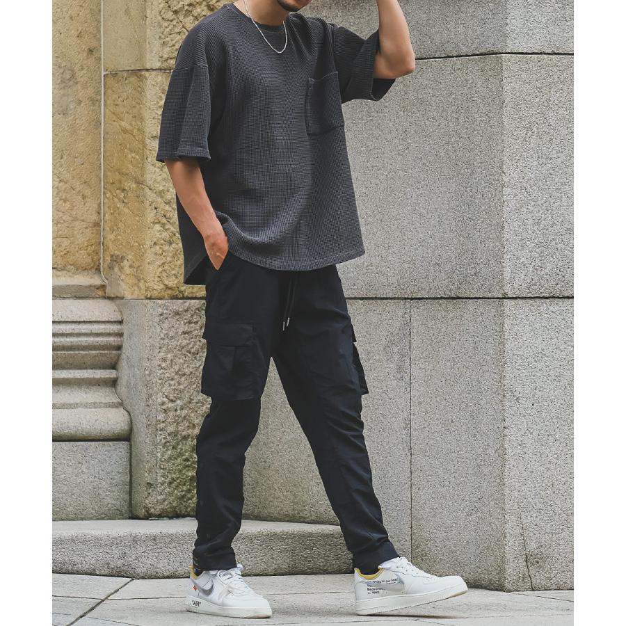 improves スリムフィット 裾ジップ ナイロン カーゴパンツ メンズ
