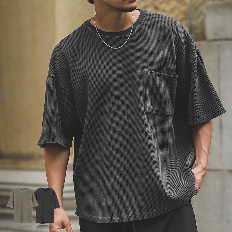 improves スターロゴ刺繍 オーバーサイズ ワッフルTシャツ improves スターロゴ刺繍 オーバーサイズ ワッフルTシャツ