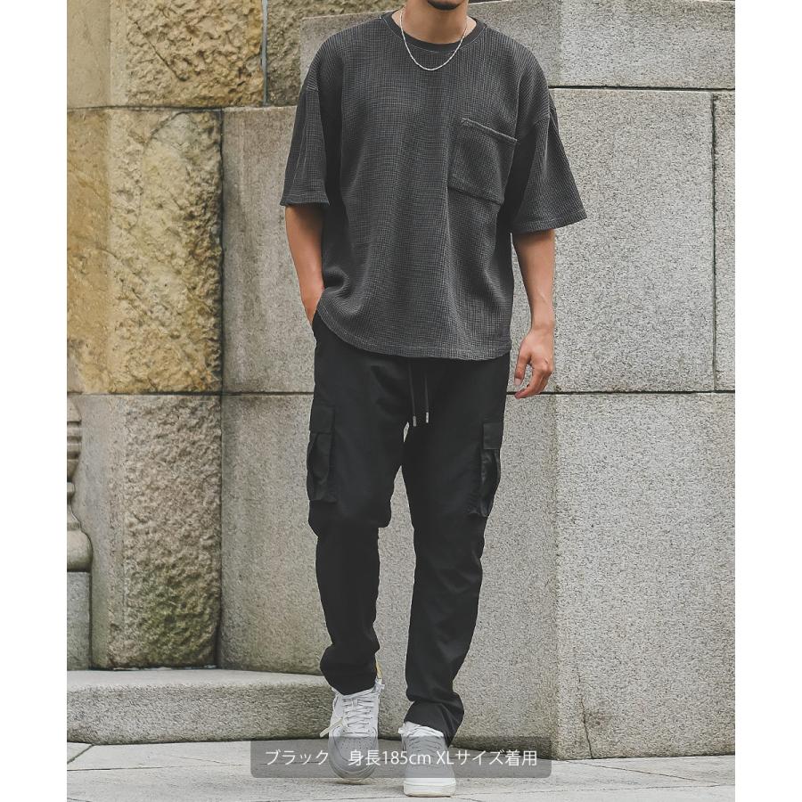 boohoo 新作 ワッフルプリントTシャツ＆ショーツセット improves スターロゴ刺繍 オーバーサイズ ワッフルTシャツ