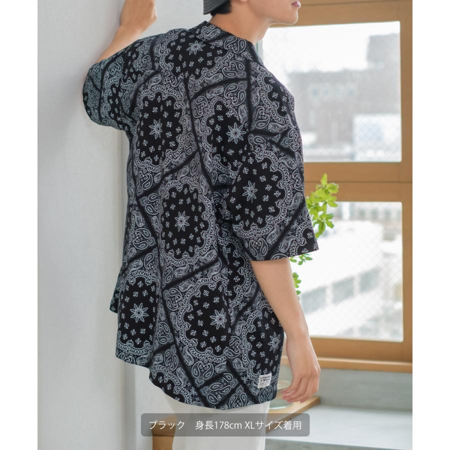 シャツ ユニセックス セットアップ対応 SIDEWAY STANCE サイドウェイスタンス 半袖シャツ オープンカラーシャツ 開襟シャツ ペイズリー バンダナ柄 デニムシャツ | improves | 11