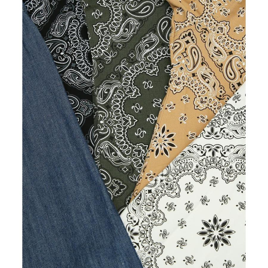 シャツ ユニセックス セットアップ対応 SIDEWAY STANCE サイドウェイスタンス 半袖シャツ オープンカラーシャツ 開襟シャツ ペイズリー バンダナ柄 デニムシャツ | improves | 17