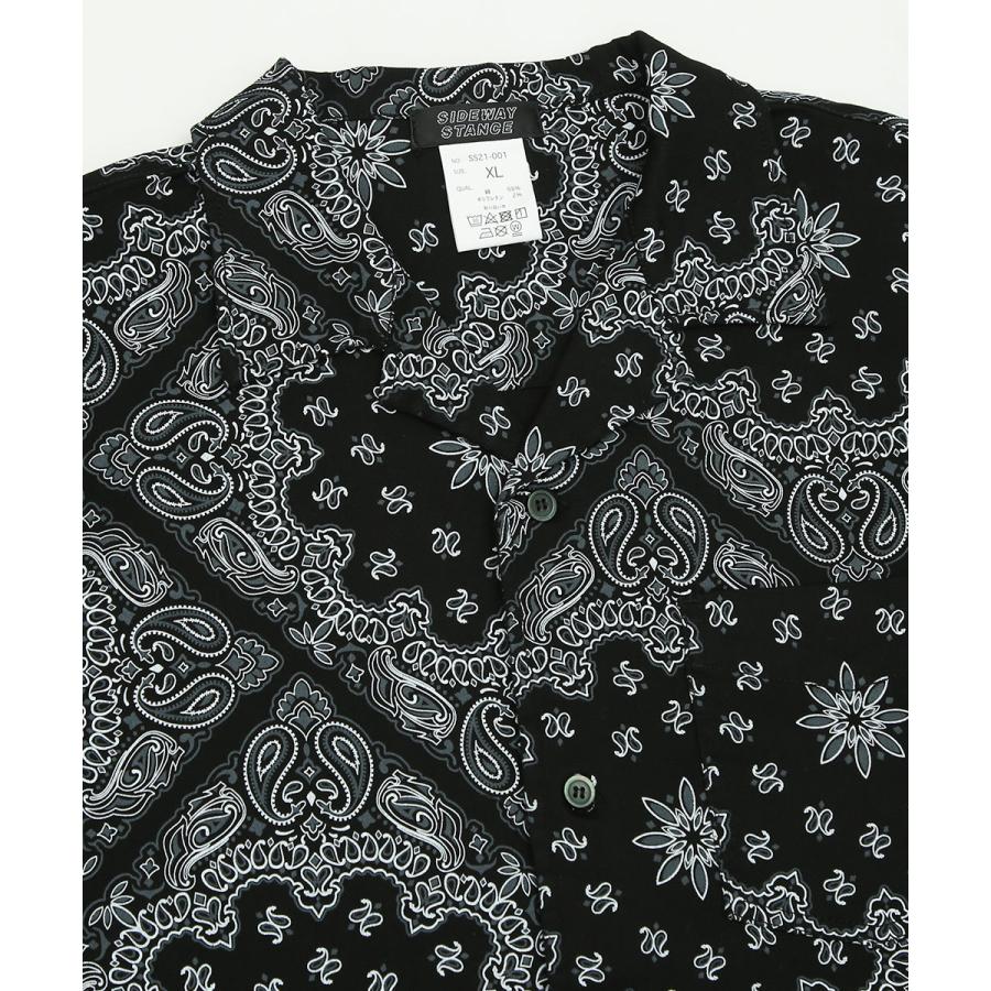 シャツ ユニセックス セットアップ対応 SIDEWAY STANCE サイドウェイスタンス 半袖シャツ オープンカラーシャツ 開襟シャツ ペイズリー バンダナ柄 デニムシャツ | improves | 18