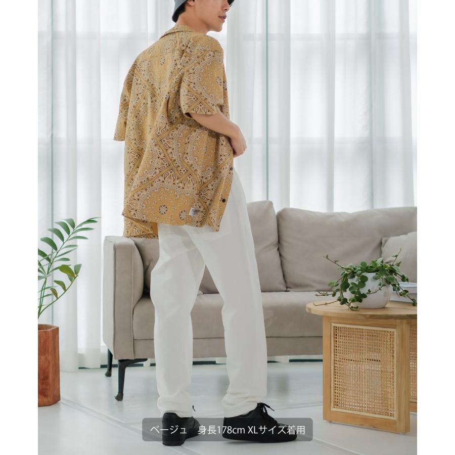 シャツ ユニセックス セットアップ対応 SIDEWAY STANCE サイドウェイスタンス 半袖シャツ オープンカラーシャツ 開襟シャツ ペイズリー バンダナ柄 デニムシャツ | improves | 05